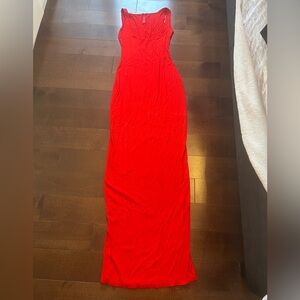 Skims ribbed red dress